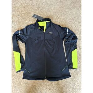 GORE WEAR Men's Medium Slim Black/ Yellow Thermo Cycling Jacket Gore